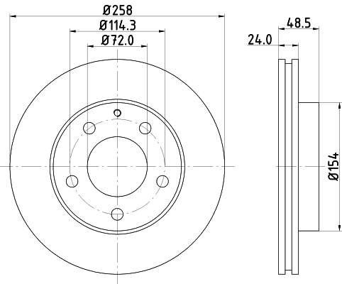 HELLA-PAGID Első féktárcsa 8DD355103-221