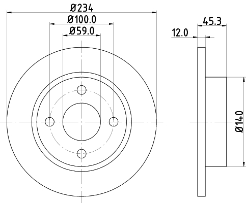 HELLA-PAGID Első féktárcsa 8DD355103-341