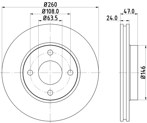 HELLA-PAGID Első féktárcsa 8DD355103-371