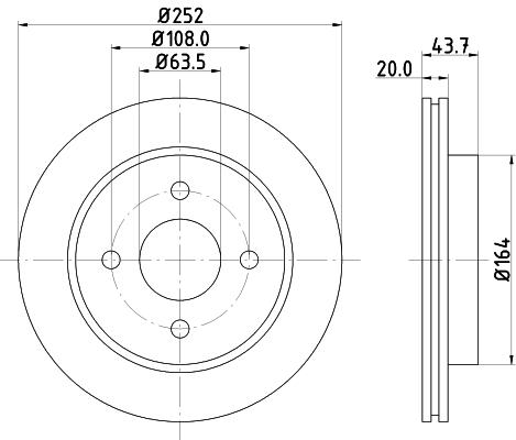 HELLA-PAGID Hátsó féktárcsa 8DD355103-391