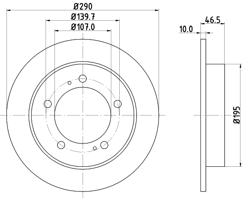 HELLA-PAGID Első féktárcsa 8DD355103-611