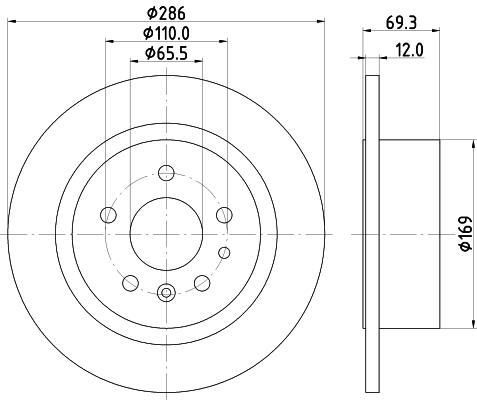 HELLA-PAGID Hátsó féktárcsa 8DD355103-741