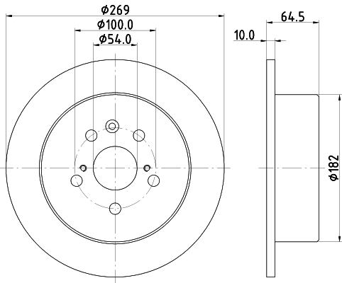 HELLA-PAGID Hátsó féktárcsa 8DD355104-061