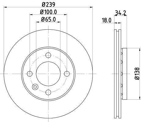 HELLA-PAGID Első féktárcsa 8DD355104-211