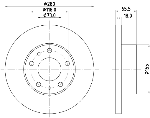 HELLA-PAGID Első féktárcsa 8DD355104-391