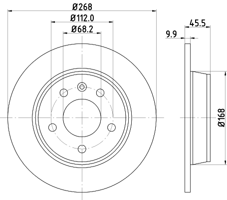 HELLA-PAGID Hátsó féktárcsa 8DD355104-501