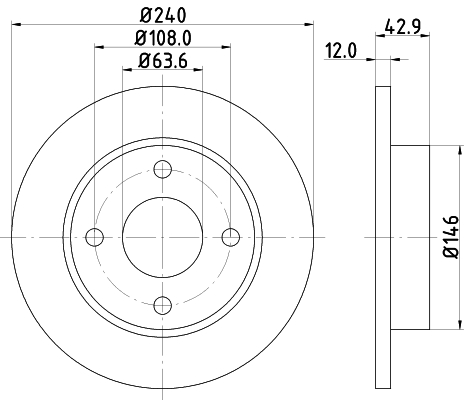 HELLA-PAGID Első féktárcsa 8DD355104-631