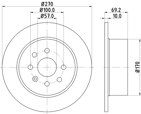 HELLA-PAGID Hátsó féktárcsa 8DD355104-661