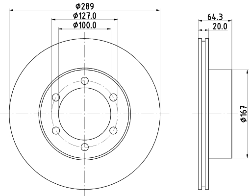 HELLA-PAGID Első féktárcsa 8DD355104-761