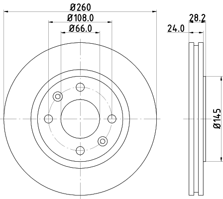 HELLA-PAGID Első féktárcsa 8DD355105-031