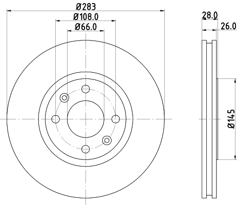 HELLA-PAGID Első féktárcsa 8DD355105-051