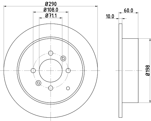 HELLA-PAGID Hátsó féktárcsa 8DD355105-231