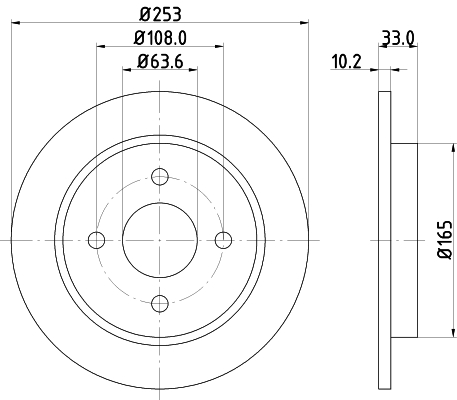 HELLA-PAGID Hátsó féktárcsa 8DD355105-661