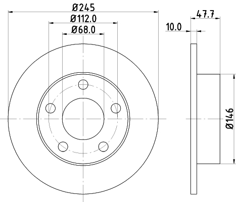 HELLA-PAGID Hátsó féktárcsa 8DD355105-681