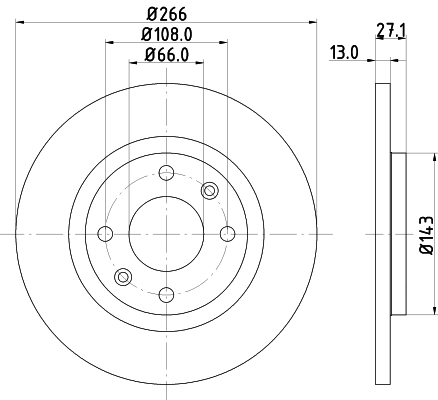 HELLA-PAGID Első féktárcsa 8DD355105-751