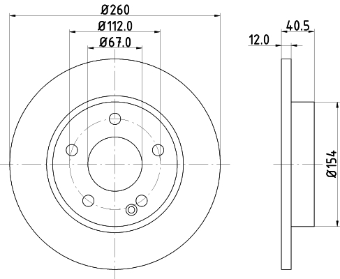 HELLA-PAGID Első féktárcsa 8DD355105-971