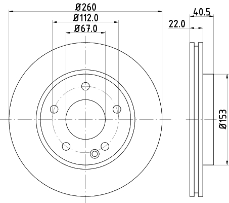 HELLA-PAGID Első féktárcsa 8DD355105-991