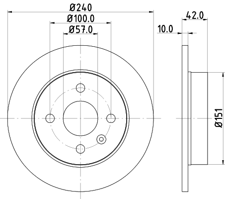 HELLA-PAGID Hátsó féktárcsa 8DD355106-091