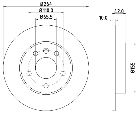 HELLA-PAGID Hátsó féktárcsa 8DD355106-111