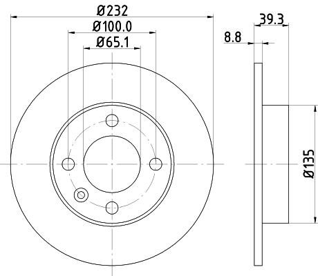 HELLA-PAGID Hátsó féktárcsa 8DD355106-681