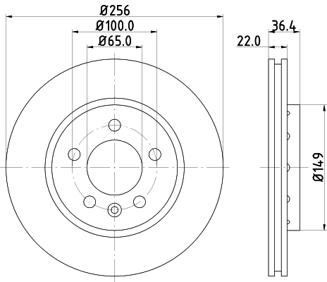 HELLA-PAGID Hátsó féktárcsa 8DD355106-751