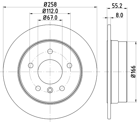 HELLA-PAGID Hátsó féktárcsa 8DD355106-951