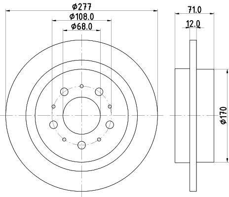 HELLA-PAGID Hátsó féktárcsa 8DD355107-101