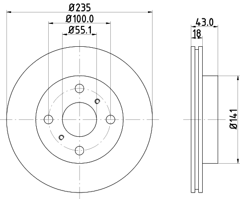 HELLA-PAGID Első féktárcsa 8DD355107-281