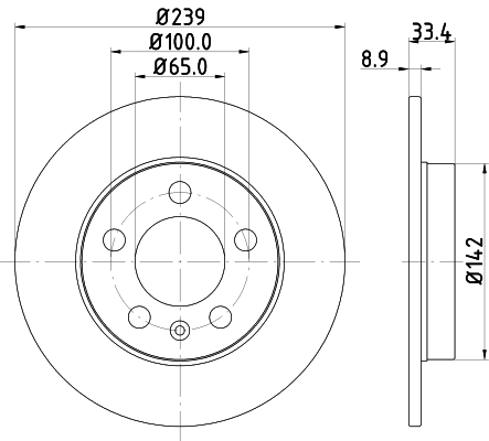 HELLA-PAGID Hátsó féktárcsa 8DD355107-461