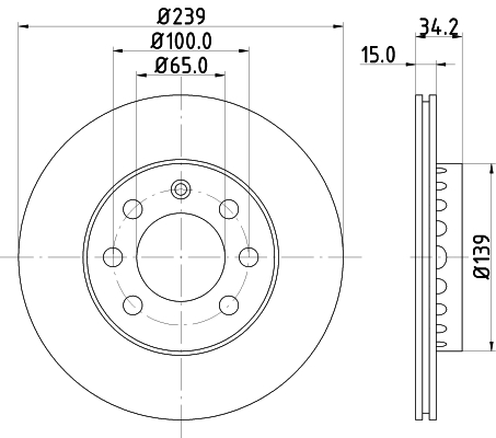 HELLA-PAGID Első féktárcsa 8DD355107-581