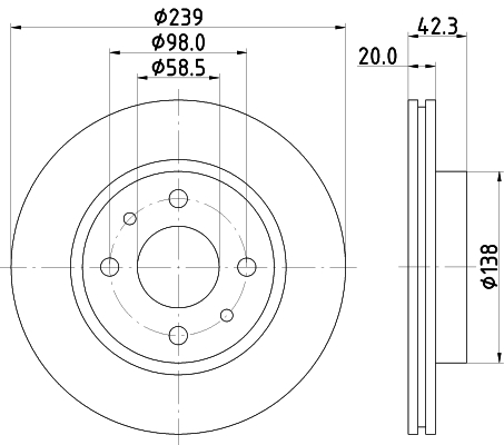 HELLA-PAGID Első féktárcsa 8DD355107-981