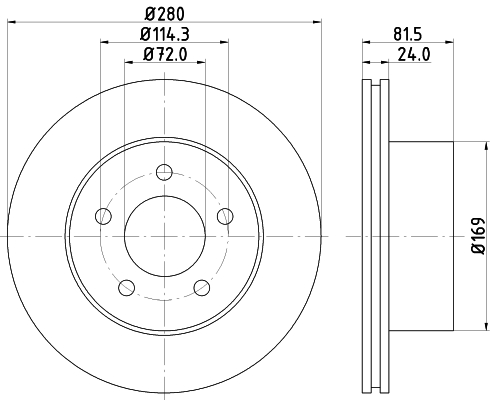 HELLA-PAGID 8DD355108-591 Első féktárcsa