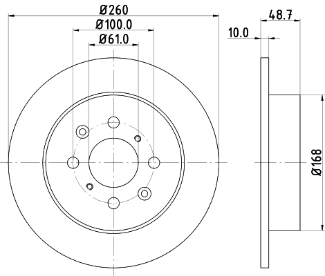 HELLA-PAGID Hátsó féktárcsa 8DD355110-331