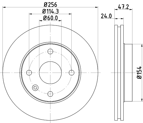 HELLA-PAGID Első féktárcsa 8DD355111-351