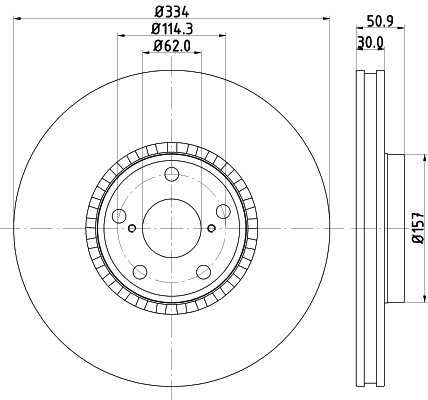 HELLA-PAGID Első féktárcsa 8DD355112-861