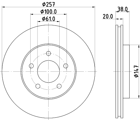 HELLA-PAGID Első féktárcsa 8DD355113-351