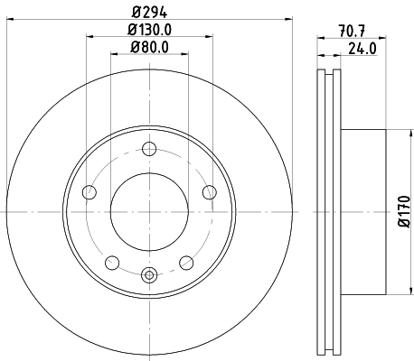 HELLA-PAGID Első féktárcsa 8DD355113-391