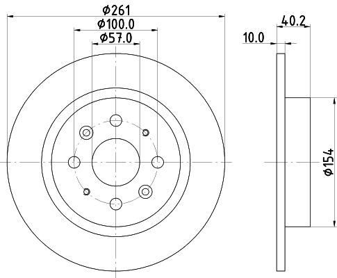 HELLA-PAGID Hátsó féktárcsa 8DD355114-081