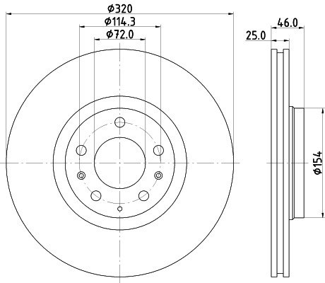 HELLA-PAGID Első féktárcsa 8DD355114-491