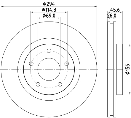 HELLA-PAGID Első féktárcsa 8DD355115-911