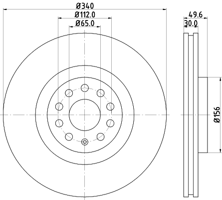 HELLA-PAGID Féktárcsa, mind 8DD355129-241_HELP