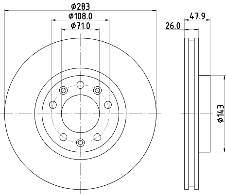 HELLA-PAGID Féktárcsa, mind 8DD355120-481_HELP