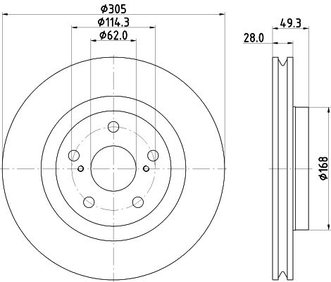 HELLA-PAGID Féktárcsa, mind 8DD355135-241_HELP