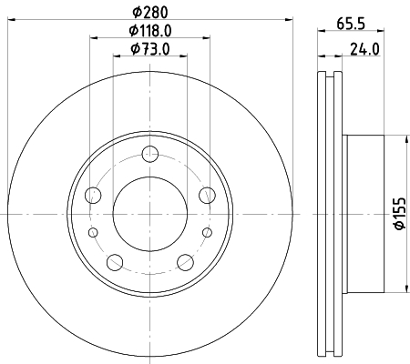 HELLA-PAGID Féktárcsa, mind 8DD355132-141