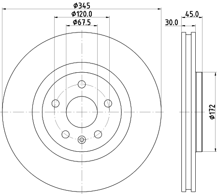 HELLA-PAGID Féktárcsa, mind 8DD355132-621