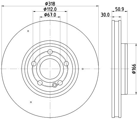 HELLA-PAGID Féktárcsa, mind 8DD355133-051