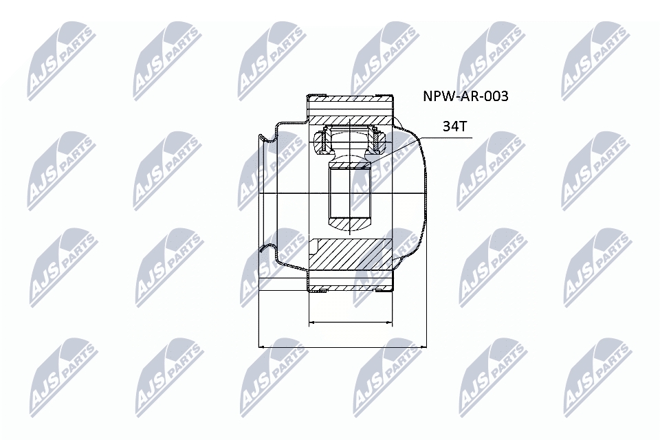 NTY Féltengely, komplett NPW-AR-003_NTY