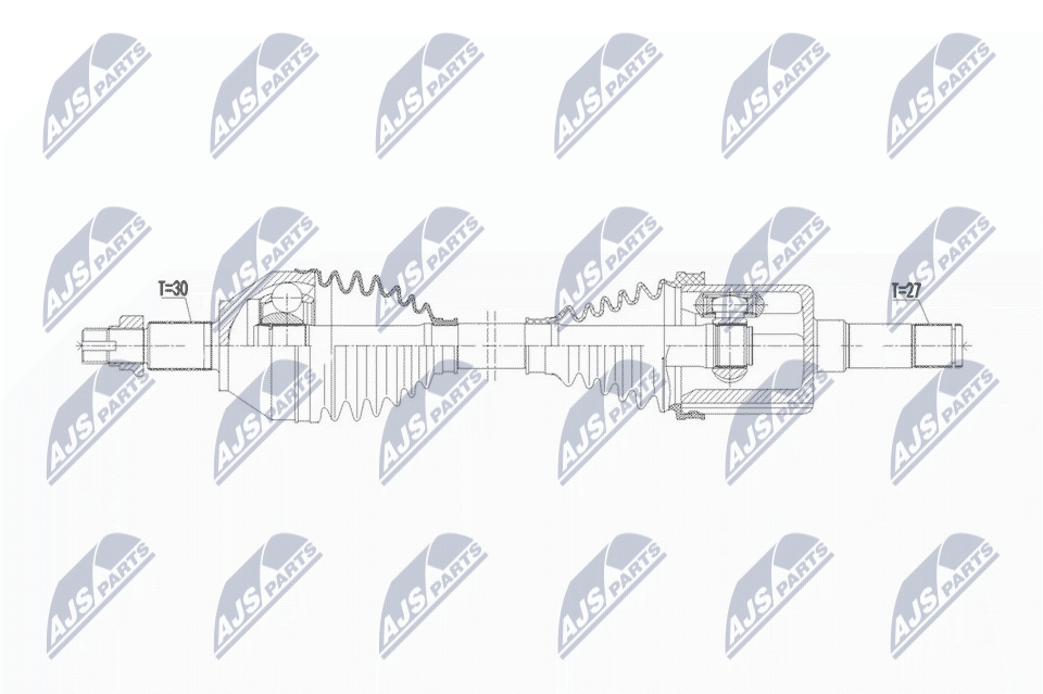 NTY Féltengely, komplett NPW-AR-020_NTY