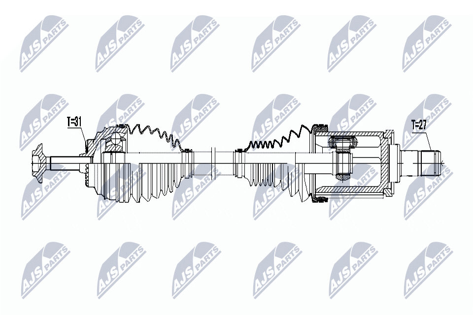 NTY Féltengely, komplett NPW-BM-026_NTY