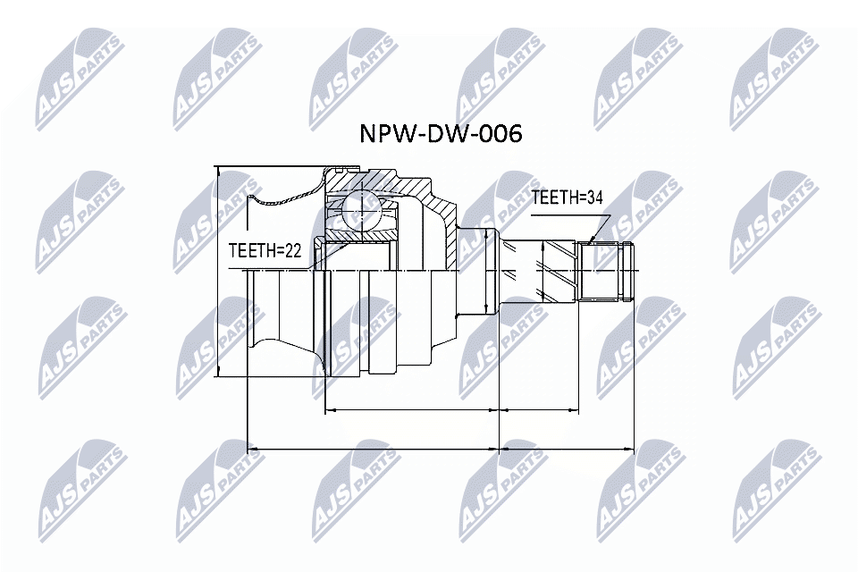 NTY Féltengelycsukló készlet belső NPW-DW-006_NTY